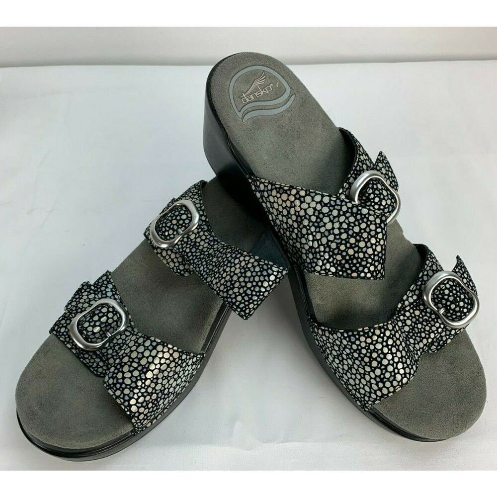 Dansko Womens Sophie Sandal Black Dots Size 40 US 9.5-10